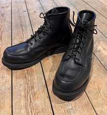 Redwing Black Leather Moc-toe